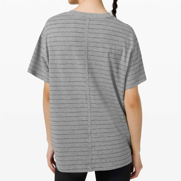 Lululemon All Yours Tee Grey and Black Stripe - Picture 2 of 9